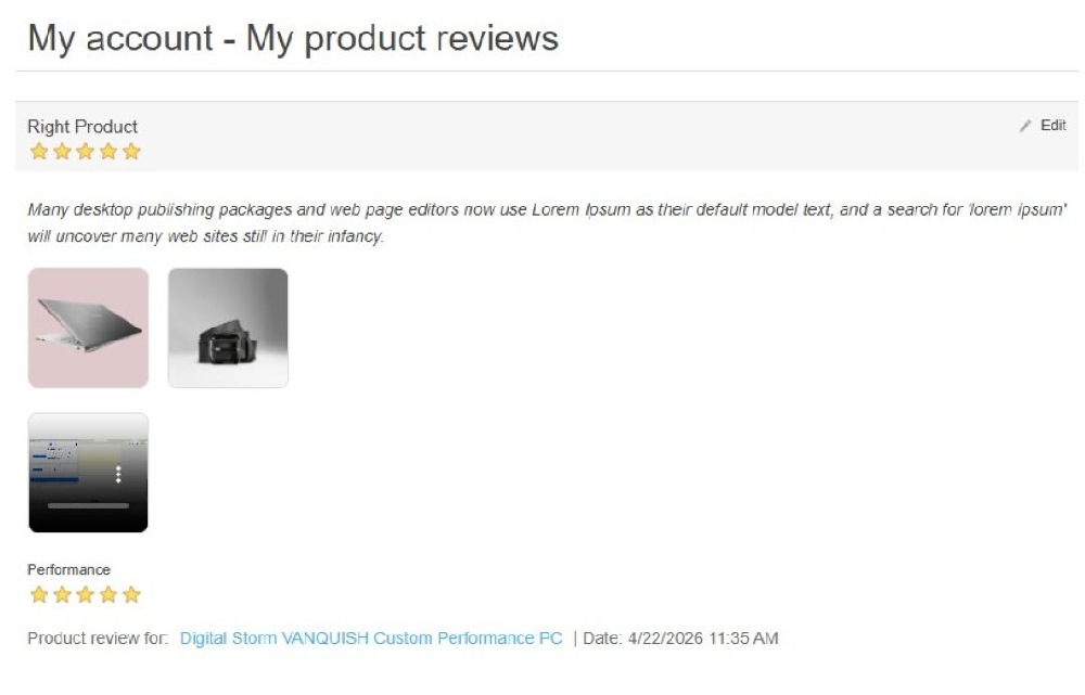 extended product review plugin allows customer to view reviews from my account page 